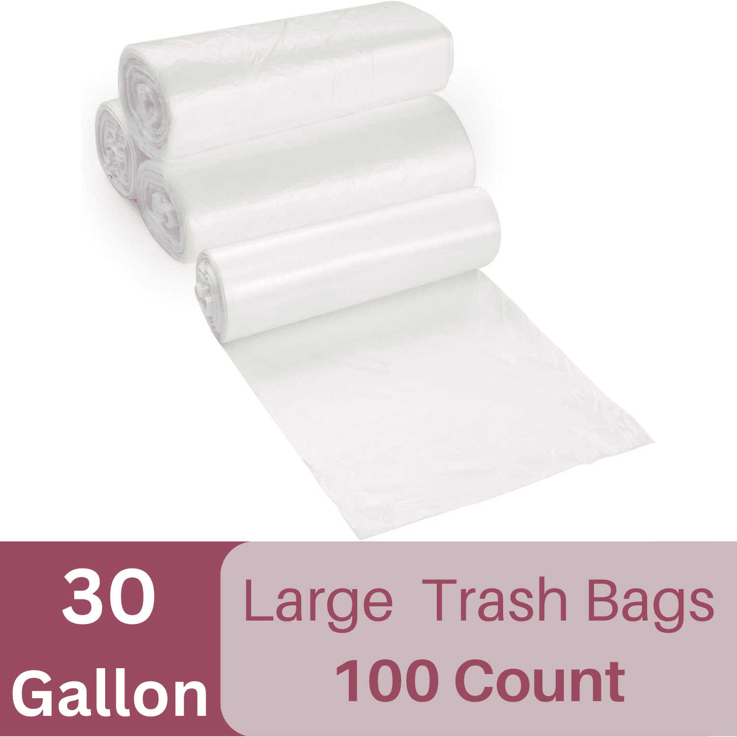 16ct Clear 30 Gallon Recycling Large Trash Bags Garbage Disposable Heavy Duty