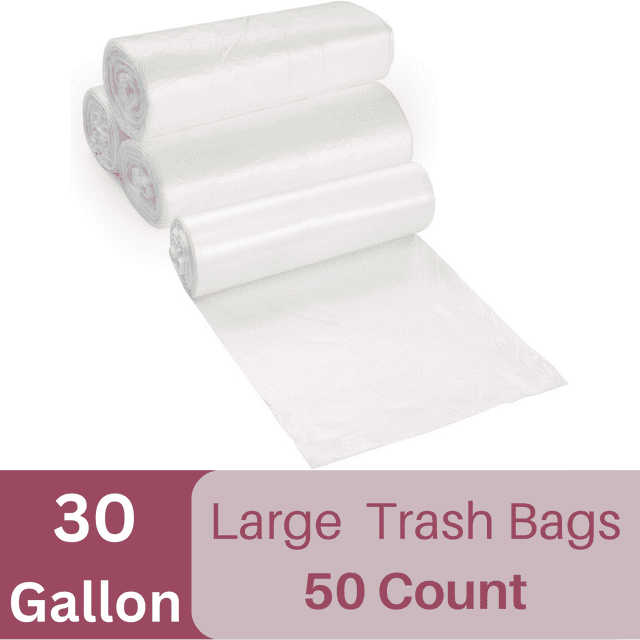 2030 Gallon Clear Trash Bags, 50 Count Large Garbage Can Liners for