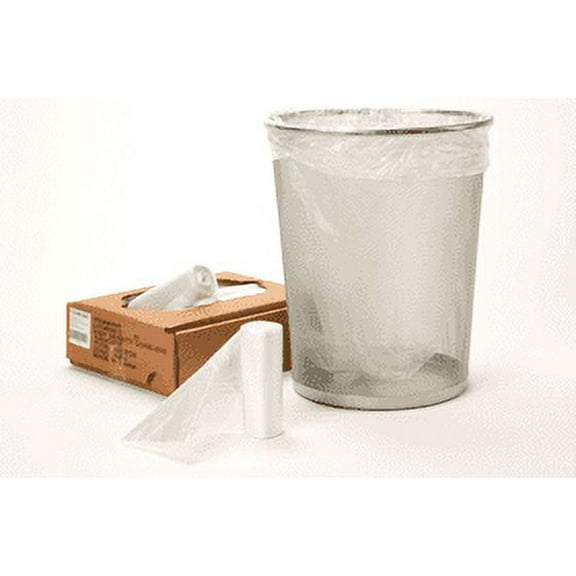 20-30 Gallon High-Density Can Liners, 30" X 37", Clear Poly on Coreless Rolls, 10 MIC - Box of 500 Bags