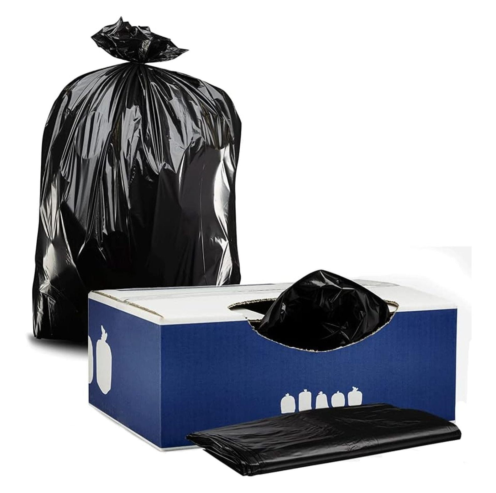 Lot De 75 Sacs Poubelle Noirs Extra Épais 47x60 (2.0 Mil) - Heavy Duty - Neuf