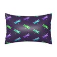 20" *30" Satin Pillowcase for Hair and Skin Blue Green Purple Dragonfly