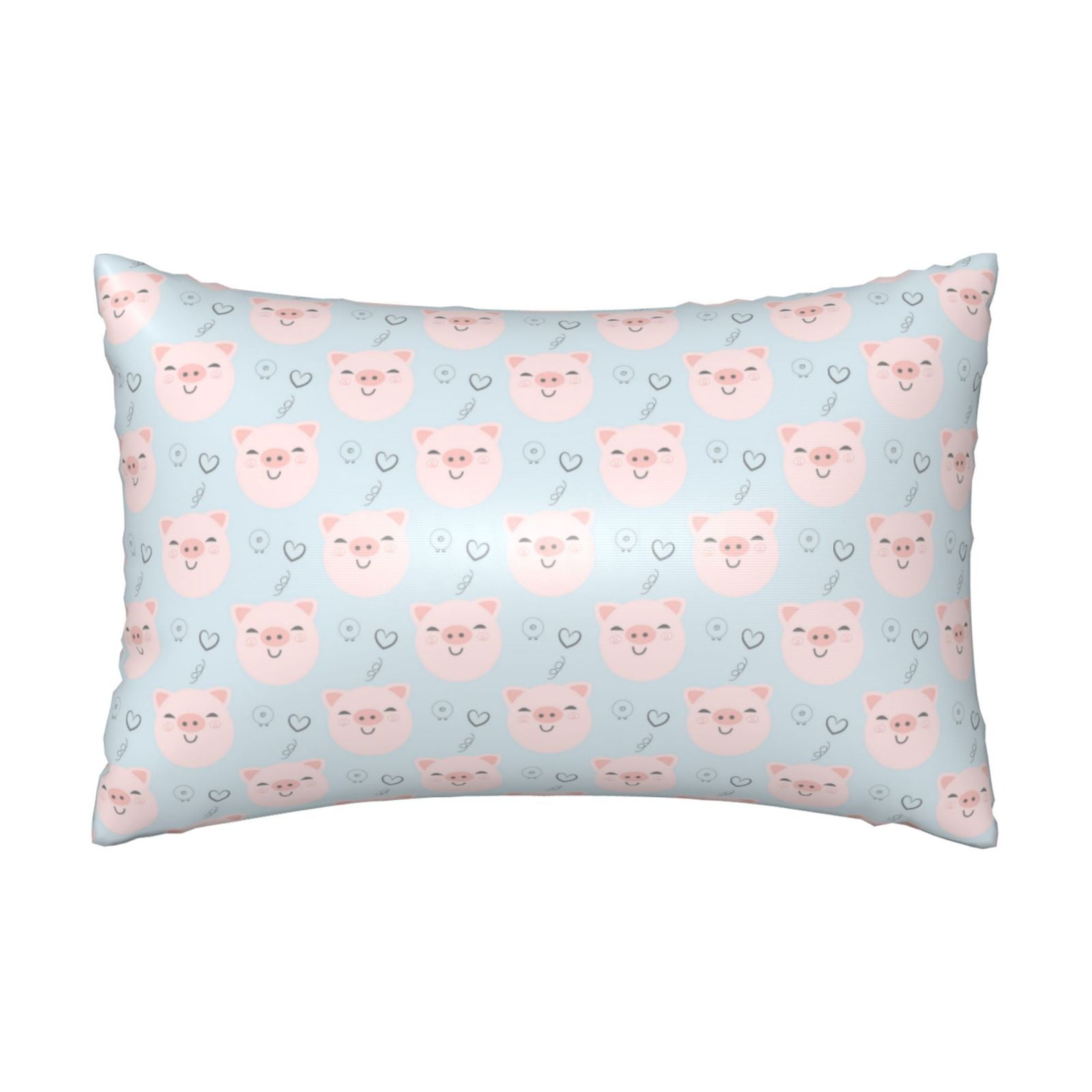 20" *30" Satin Pillowcase for Hair and Skin Pink Cute Smiling Pig Face