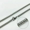 thumbnail image 1 of 20-30" Unisex 316L Stainless Steel Necklace Curb Square Chain 2-5 Widths, 1 of 7