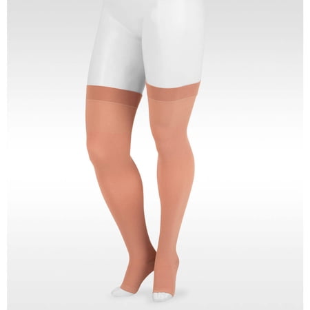 Juzo 3511 Dynamic (Varin) Soft Open Toe Max Thigh Highs w/Sili Band - 20-30mmHg Reg Max Beige V