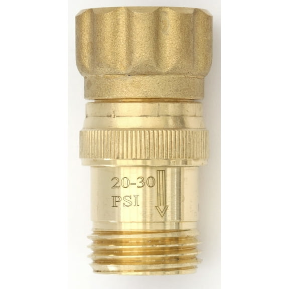 20-30 psi Pressure Reducer Regulator, 3/4 inch Hose Thread for Drip System, 140 psi Max Inlet Pressure, Lead-Free Brass
