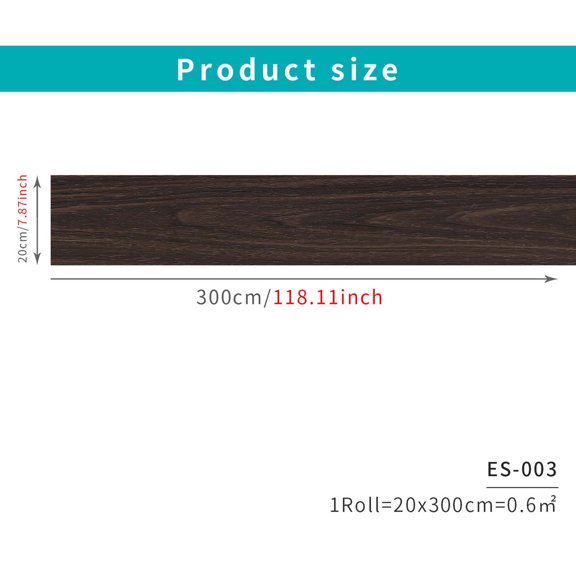 20×300cm Cuttable Wood Grain PVC Floor Sticker, Waterproof Oil-Proof Decal for Kitchen Home Use C