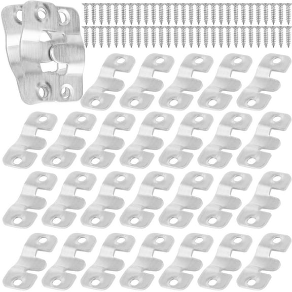 20/30Pcs French Cleat Hanger Stainless Steel Interlocking Picture Hanger with Screws Heavy Duty Flush Wall Mount Hook Photo Mirror Hanging Bracket Support 66lbs for Picture Artwork