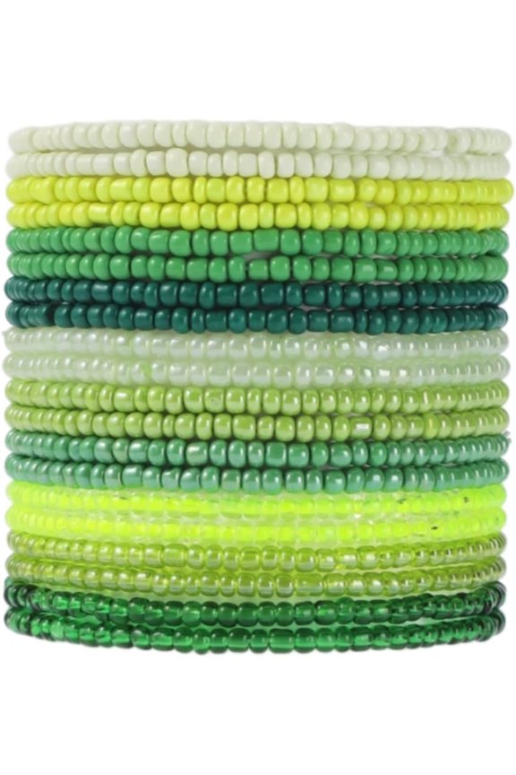 20/30Pcs Set Bohemian Elastic Seed Beaded Stackable Stretch Bracelet Multilayerd Colorful Handmade Bracelet for Women Summer Beach Holiday Boho Jewelry Rainbow