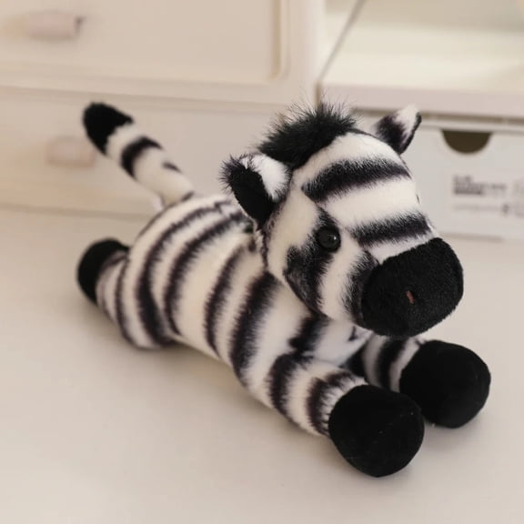 20/30cm Lying Forest Animal Stuffed Toys Lifelike Baby Animals Cute Zebra Giraffe Leopard Lion Plushies Soft Toy Giftable Doll