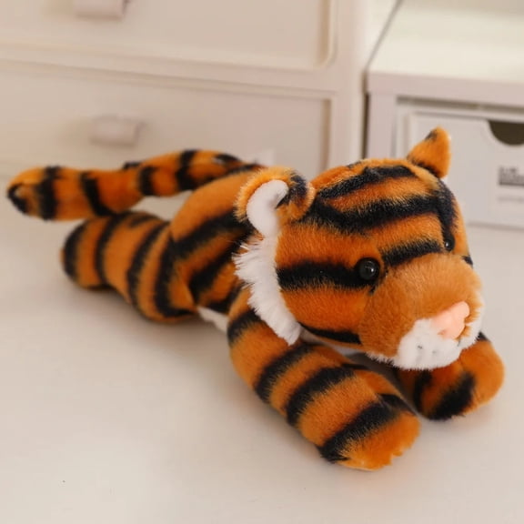 20/30cm Lying Forest Animal Stuffed Toys Lifelike Baby Animals Cute Zebra Giraffe Leopard Lion Plushies Soft Toy Giftable Doll