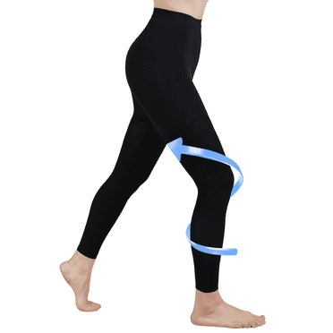 20-30mmHg Medical Compression Pantyhose, Women Compression Stockings & Leggings, Opaque Footless High Waist Opaque Compression Tights for Varicose Veins, Graduated Support Hose for Doctor-Black-M