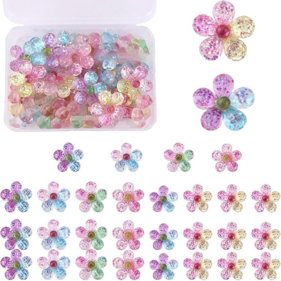 20/30pcs Flower Thumb Tacks Decorative Pushpins Floral Push Pins Map Pins