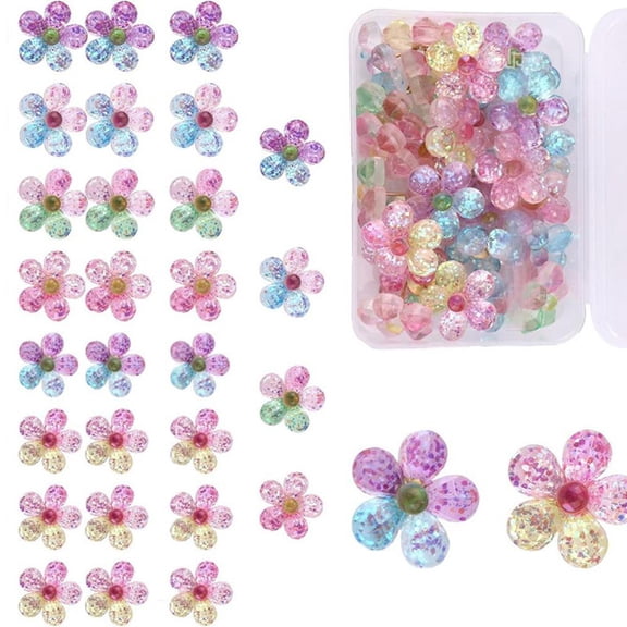 20/30pcs Thumb Tacks Decorative Pushpins Map Pins Floral Push Pins Poster Pins