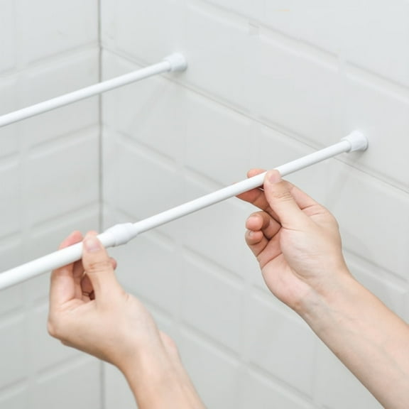 20-33 Inch Adjustable Curtain Rod, White