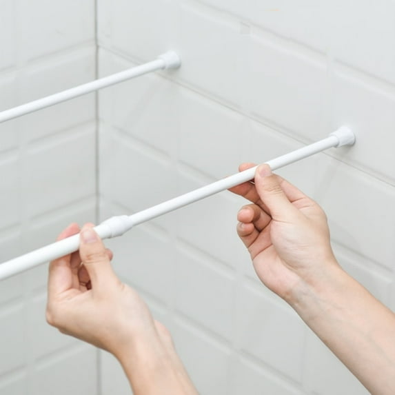 20-33 Inch Adjustable Curtain Rod, White