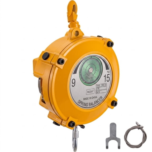 20-33 lbs Spring Balancer, 1.5m Retractable Tool Holder with Wire Rope, Adjustable Hanging Balancer Retractor, Yellow