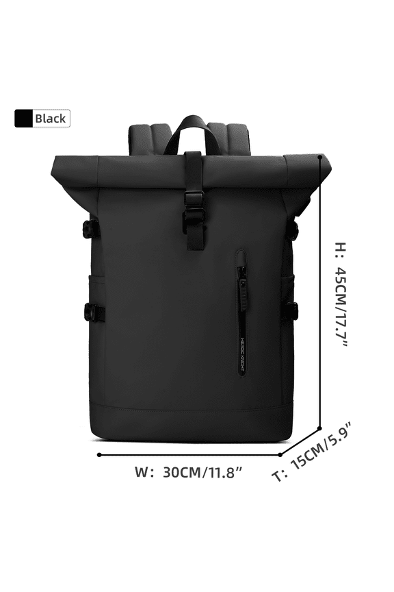 20-35L Expandable Roll-top Waterproof Backpack With USB Charging Port, Anti-Theft Laptop Daypack For Travel, Hiking & Commuting, Durable 600D Oxford Pack