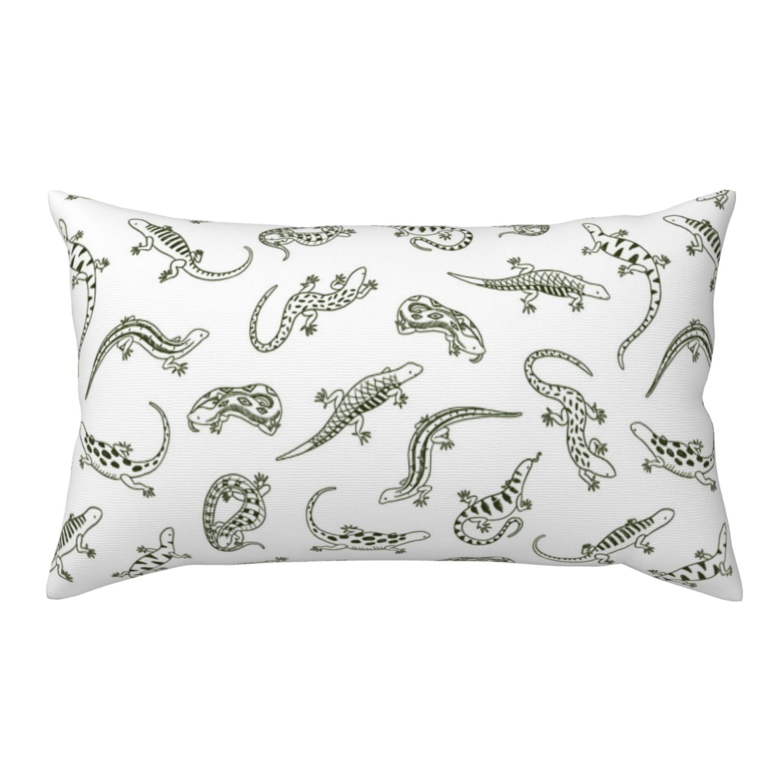 20*36 in Throw Pillow Covers (No Pillow) Black White Lines Cute Lizard Pillow Case Pillow Shams