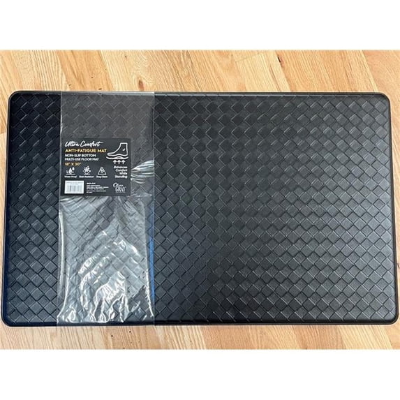 20 & 39 in. Anti-Fatigue Embossed Run Mat, Black