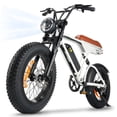 thumbnail image 1 of 20*4.0" Fat Tire Electric Bike,750W Motor,20MPH,Front and Rear Shock Absorbers,LCD Display,Hydraulic Disc Brakes,White, 1 of 6