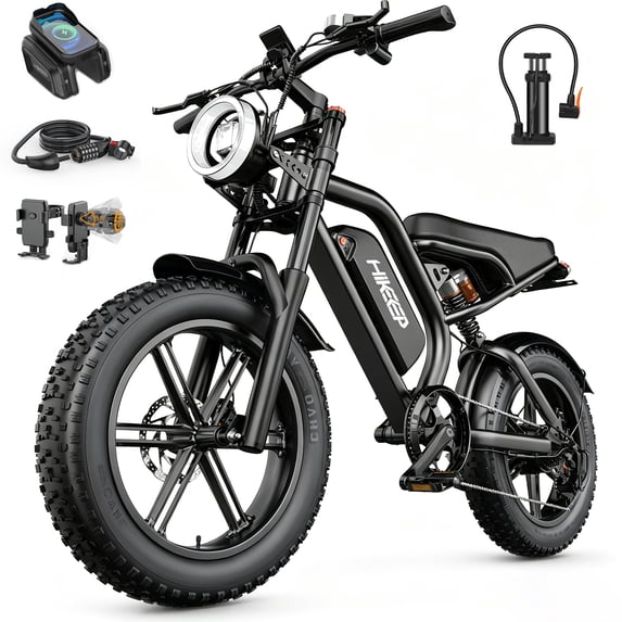 20x4.0 Fat Tire Adult Off-Road Mountain E-Bike, 1500W Peak Motor, Full Suspension, UL2849 Certified, 48V 15Ah Removable Battery