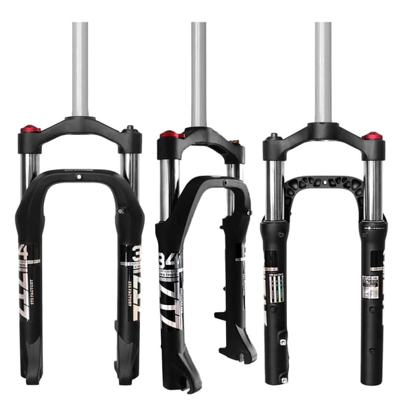 20 * 4.0 inch Fat Tire Oil Spring Suspension Fork - 100mm Travel, 135mm Spacing Hub, 9mm QR, Crown Lockout, Fat Tire Bike Front Fork, Fit for Snow Beach XC Mountain Bikes