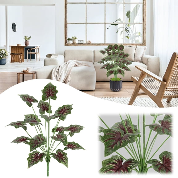 20.4 Inch Artificial Monstera Plants for Pots, Fake Tropical Trees with Greenery Leaves Stems, Faux Floor Plants for Home, Living Room, Porch, Balcony, Garden, Office, Store Decor, Style H