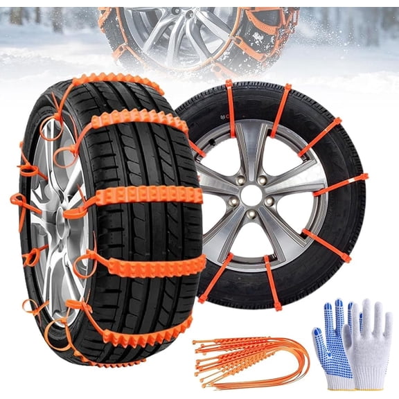 20/40/80pcs Zip Tie Tire Chains – Universal Anti-Skid Tire Straps for SUV, Car & Pickup, Adjustable Portable Temporary Tires Straps, Jack-Free Portable Tire Chains for Snow, Ice & Mud