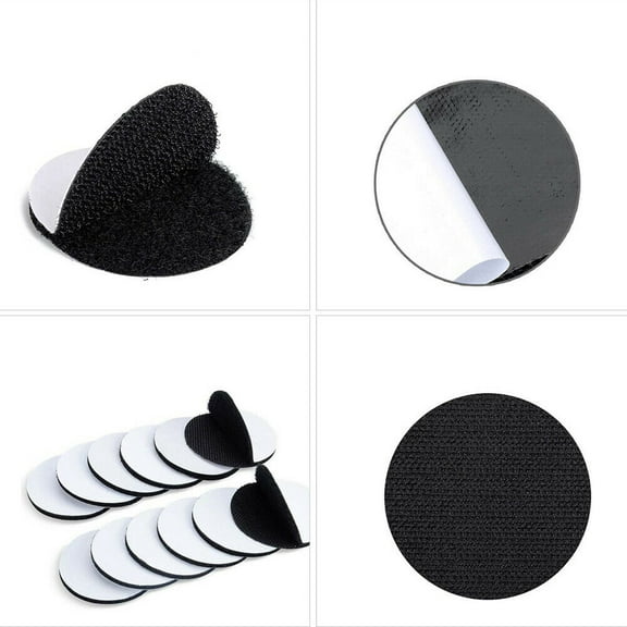 20 Pack Black Round Self Adhesive Tape Double Sided Sticky Carpet Gripper