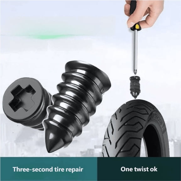 20/40 Pack Individual Packs Vacuum Tire Quick Repair Kit - Spiral Studs & Mushroom Nails for Cars & Motorcycles, Self-Repairing Non-Damaging Tire Plug Tool Set