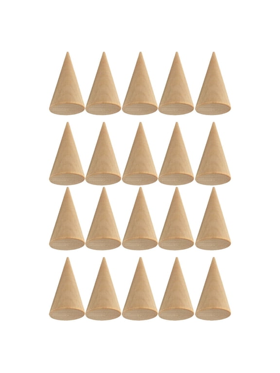 20/40 Pcs Wood Cone Ring Holder Durable Finger Jewelry Display Stand DIY Craft