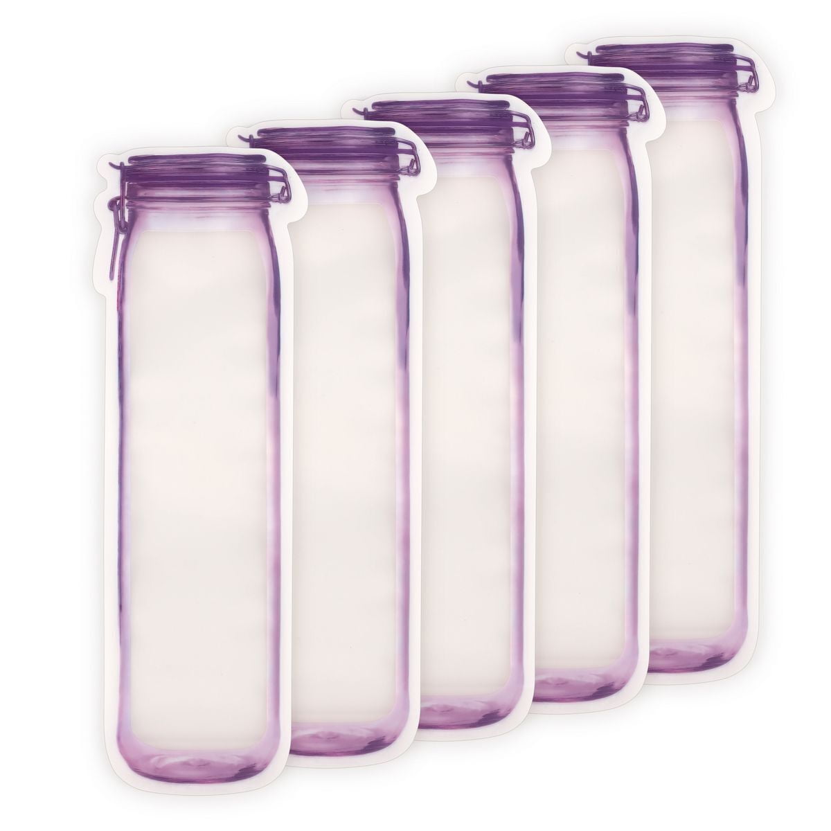 20-40PC/Set Reusable Mason Jar Bottles Zipper Snack Bags Seal Food ...