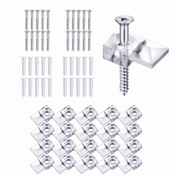 20/40Pcs Safety Mirror Holder Clips Mirror Hanging Hardware Mirror Brackets