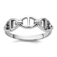 thumbnail image 1 of 20.4mm 925 Sterling Silver Rhodium Plated Polished Mariner Link Ring Size 8 Ring for Women, 1 of 2