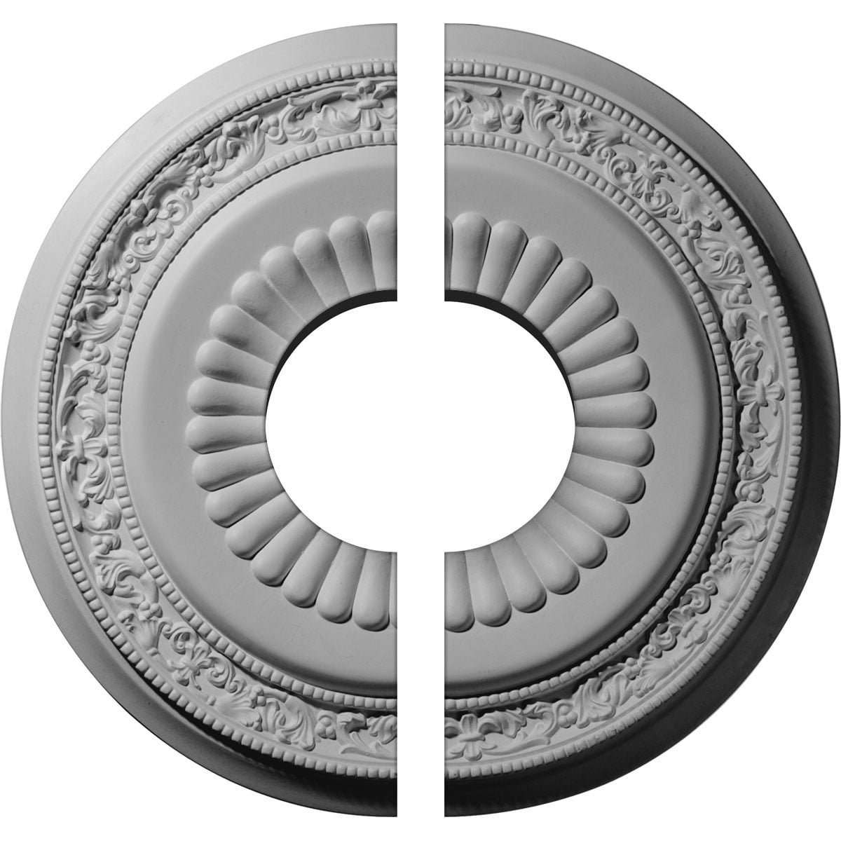 Lauren 20.625" White Polyurethane Split Ceiling Medallion