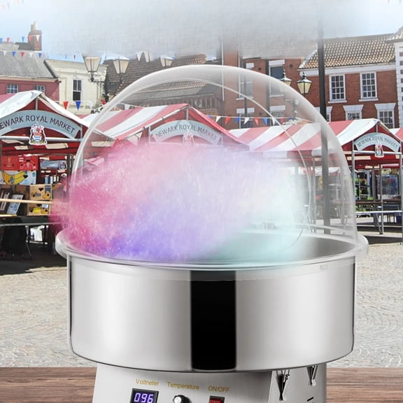 20.5 Clear Commercial-Grade Bubble Shield for Cotton Candy Machines | Transparent Plastic Splash Guard Cover, Universal Fit with Easy Cleaning