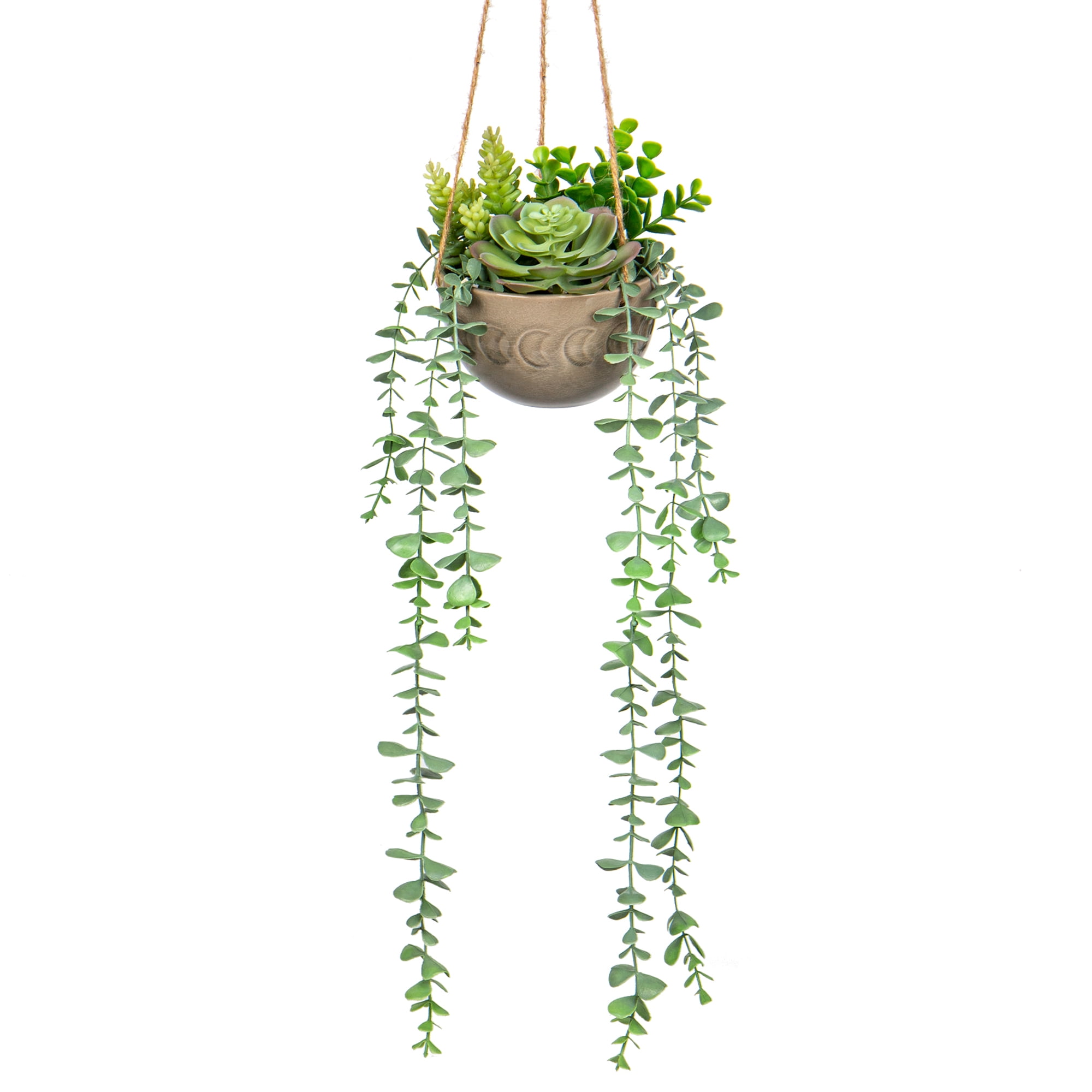20.5'' Fake Hanging Plants Mixed Fake Succulents Small Artificial Hanging  Plants Realistic Hanging Succulent Fake Plants with Ceramic Pot Home Decor  - Walmart Business Supplies