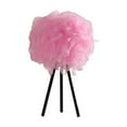 thumbnail image 1 of 20.5" In Hot Pink Feather Shade Tripod Modern Metal Table Lamp, 1 of 4