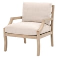 thumbnail image 1 of 20.5 Inch Cushioned Seat Wood Frame Club Chair, Beige and Brown, 1 of 5