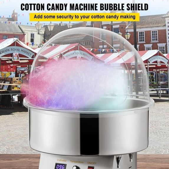 20.5 Inch Diameter Candy Floss Cover Clear Acrylic Dome Shield for Commercial Cotton Candy Machine 52cm Bubble Cover Shield Only