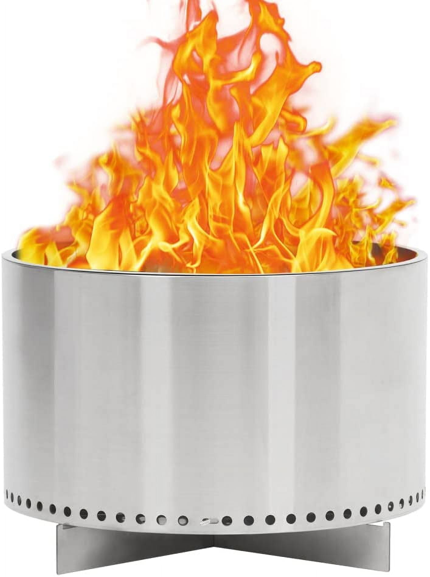 20.5 Inch Portable Smokeless Fire Pit with Stand, Stainless Steel Stove