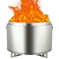 thumbnail image 1 of 20.5 Inch Smokeless Fire Pit with Removable Ash Pan and Stand,Portable Outdoor Fire Pit with Air Switch and Handle,Stainless Steel Wood Burning Fireplace,Ideal for Camping Backyard Patio, 1 of 7