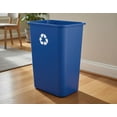 thumbnail image 1 of 20.5 Inch Tall Blue Recycling Bin - 10 Gallon Rectangular Plastic Recycle Container with White Recycling Symbol for Home, Kitchen, Office, 1 of 5