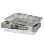 20.5"L X 12.5"W X 2.5"D Heavy-Duty Aluminum Foil Pans, Medium Steam Pans - Perfect for Catering, Baking & Meal Prep - Serving Tray Aluminum - Disposable Aluminum Foil Pans (Full Size-Medium/10 Pack)