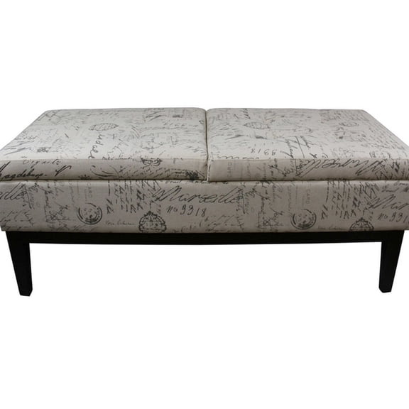 20.5" W, Wood - Old - World Print Decoration - Spa Waiting Area Bench - Soft and Inviting