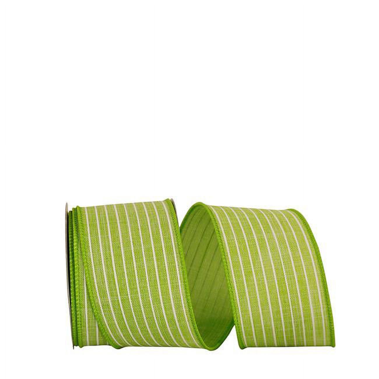 Apple Green Stripe 2 1/2 Inch x 10 Yards Grosgrain Ribbon