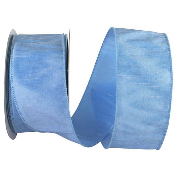 20.5 in. 20 Yards Dupioni Supreme Wired Edge Ribbon, Light Blue