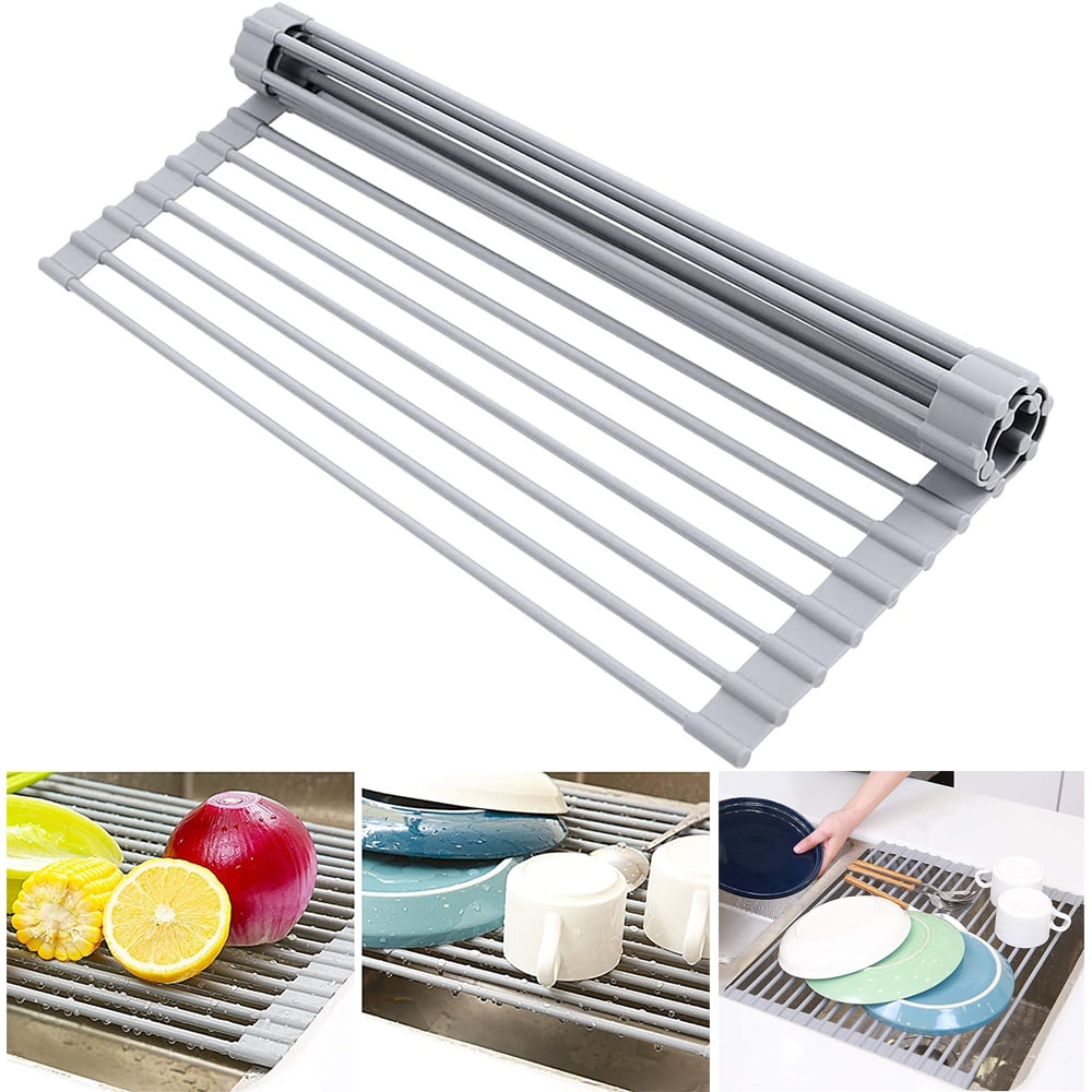 BKB365 Over Sink Stainless Steel Dish Rack Stainless Steel in Gray, Size  20.5 H x 1…