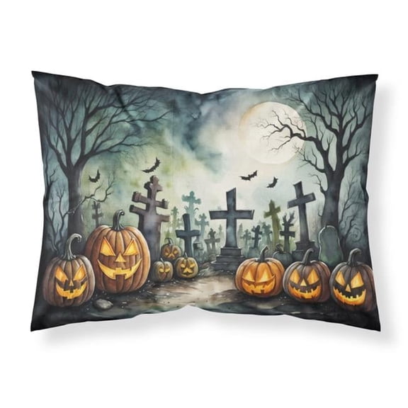 20.5 x 30 in. Unisex Graveyard Spooky Halloween Fabric Standard Pillowcase