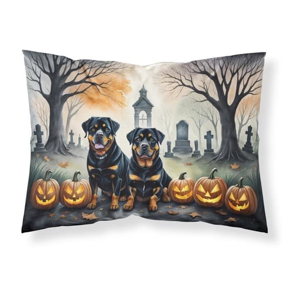 20.5 x 30 in. Unisex Rottweiler Spooky Halloween Fabric Standard Pillowcase
